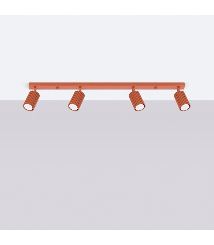 Karbon Minimalist Spotlight Bar 4 Light Red Ochre-2