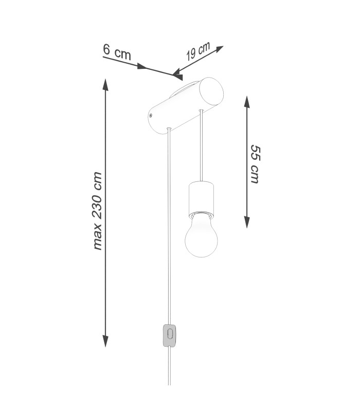 Nimbi Loft Wall Lamp E27 with Switch-10