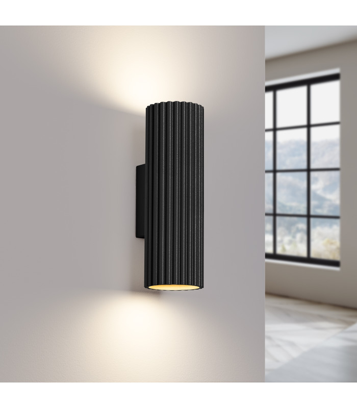 Karbon Minimalist Up Down Wall Lamp 20cm Black-3