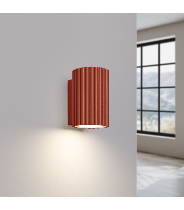 Karbon Minimalist Wall Down Lamp 10cm Red Ochre-3