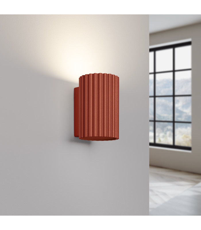 Karbon Minimalist Wall Down Lamp 10cm Red Ochre-4