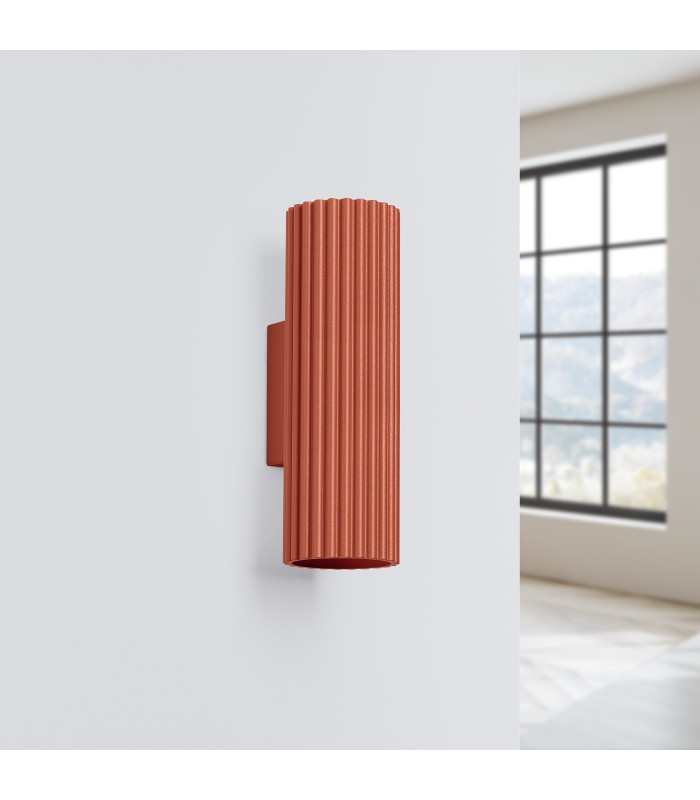 Karbon Minimalist Up Down Wall Lamp 20cm Red Ochre-2