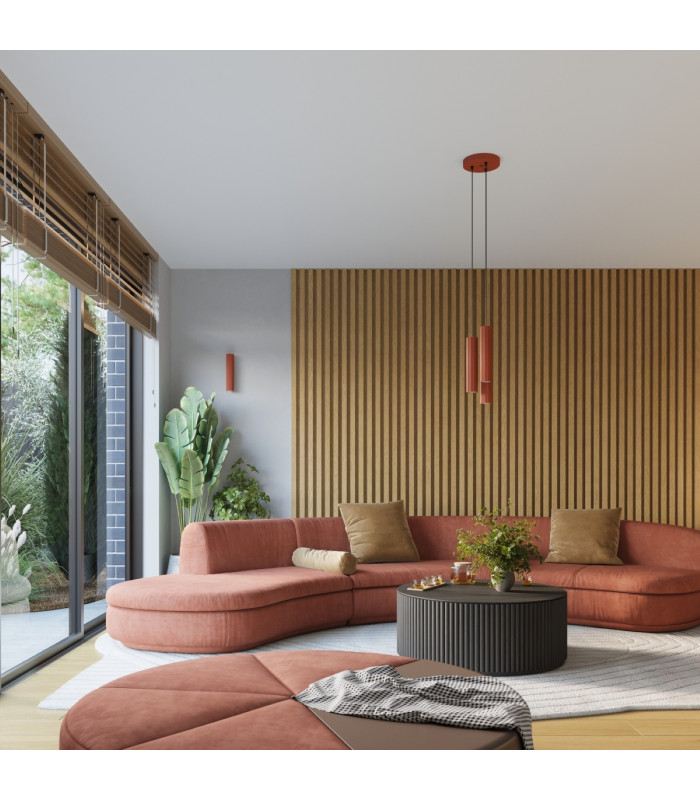 Karbon Minimalist Up Down Wall Lamp 20cm Red Ochre-9