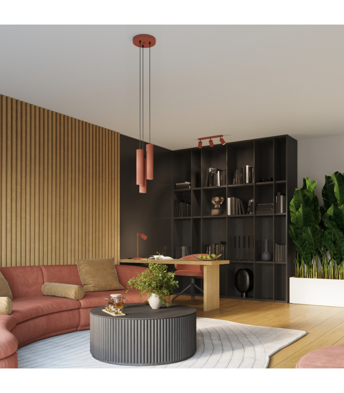 Karbon Minimalist Up Down Wall Lamp 20cm Red Ochre-10