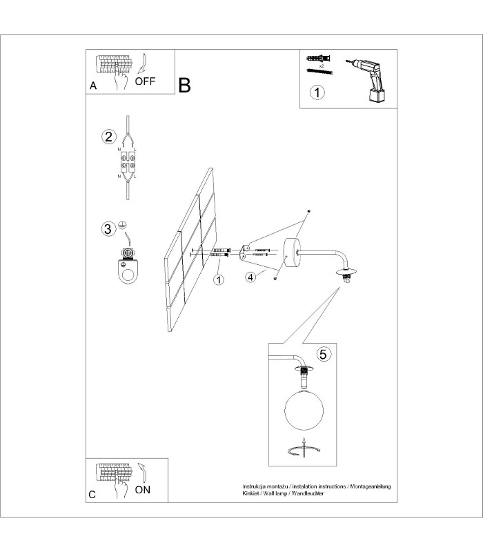 Astral Minimalist Globe Wall Lamp White-10