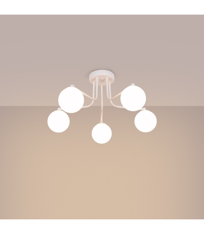 Astral Minimalist Semi Flush Ceiling 5 Light White-3