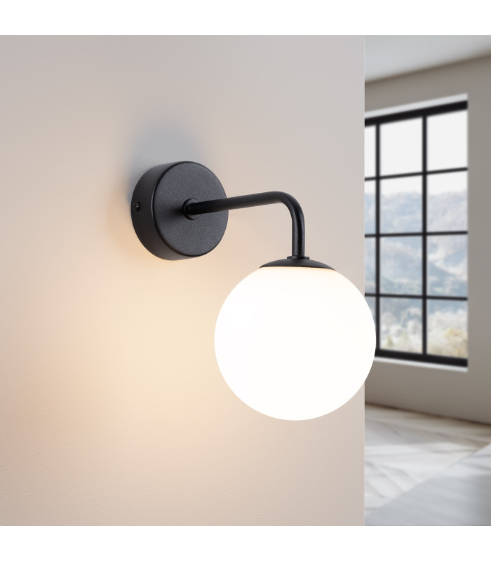 Astral Minimalist Globe Wall Lamp Black-3