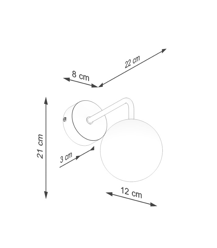 Astral Minimalist Globe Wall Lamp Black-9