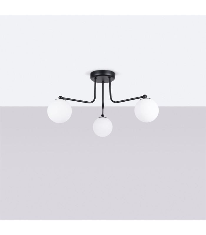 Astral Minimalist Semi Flush Ceiling 3 Light Black-2