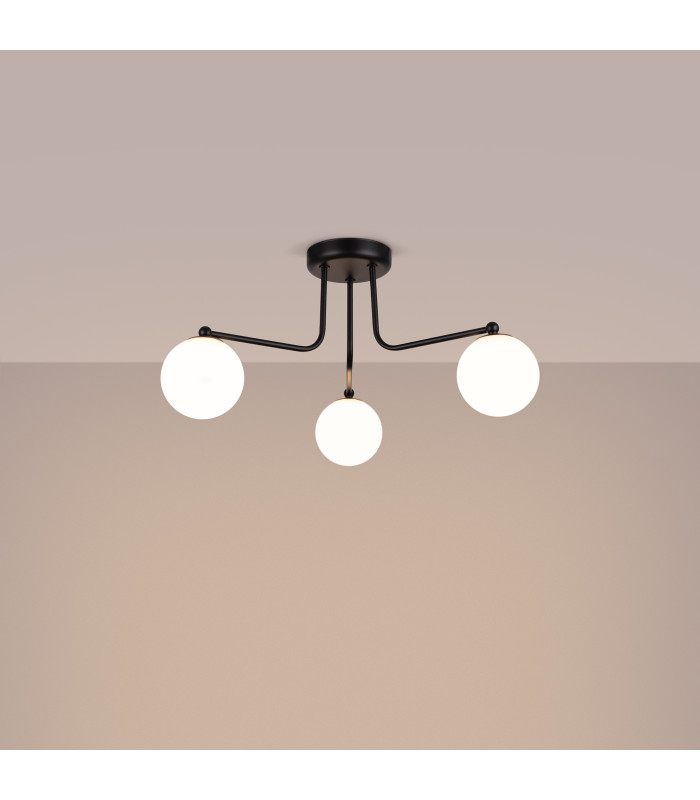 Astral Minimalist Semi Flush Ceiling 3 Light Black-3