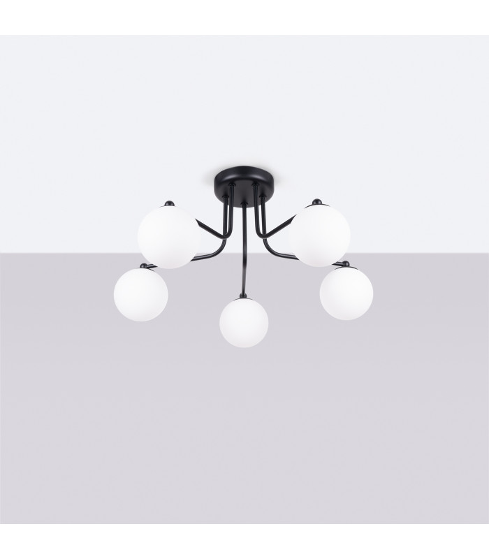 Astral Minimalist Semi Flush Ceiling 5 Light Black-2