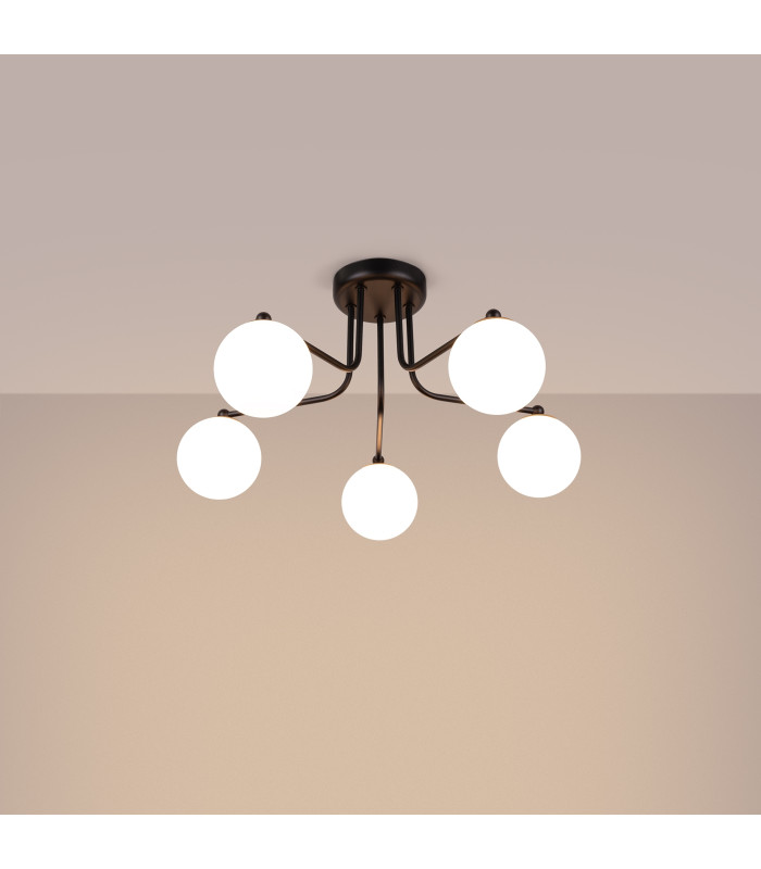 Astral Minimalist Semi Flush Ceiling 5 Light Black-3