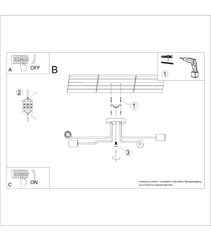Timbo Loft Semi Flush Ceiling 4 Light White-10