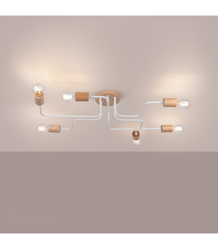Timbo Loft Semi Flush Ceiling 6 Light White-3