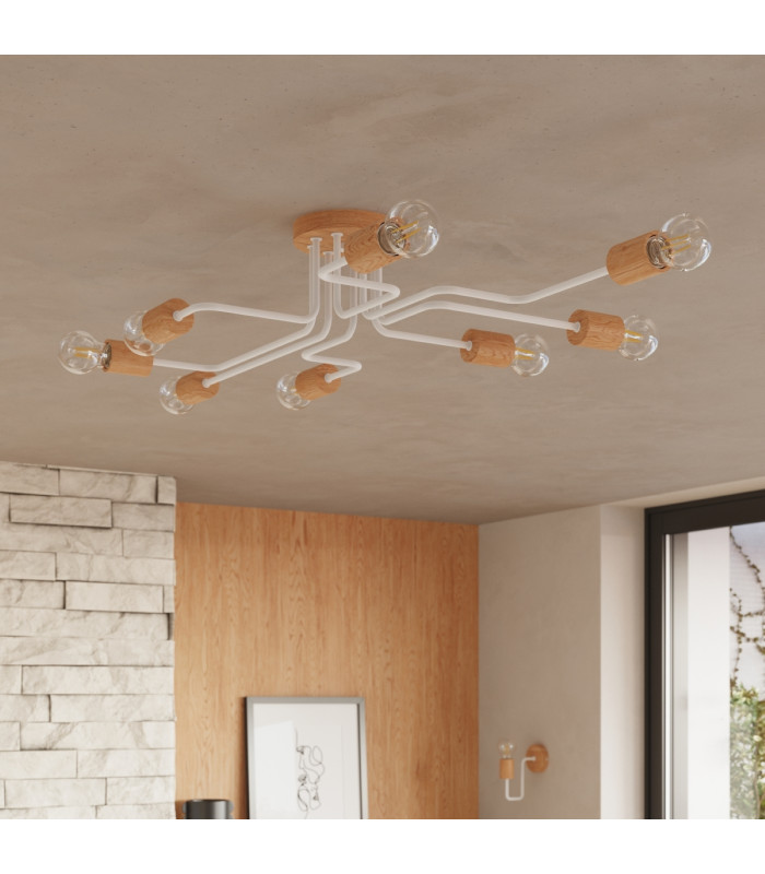 Timbo Loft Semi Flush Ceiling 6 Light White-12