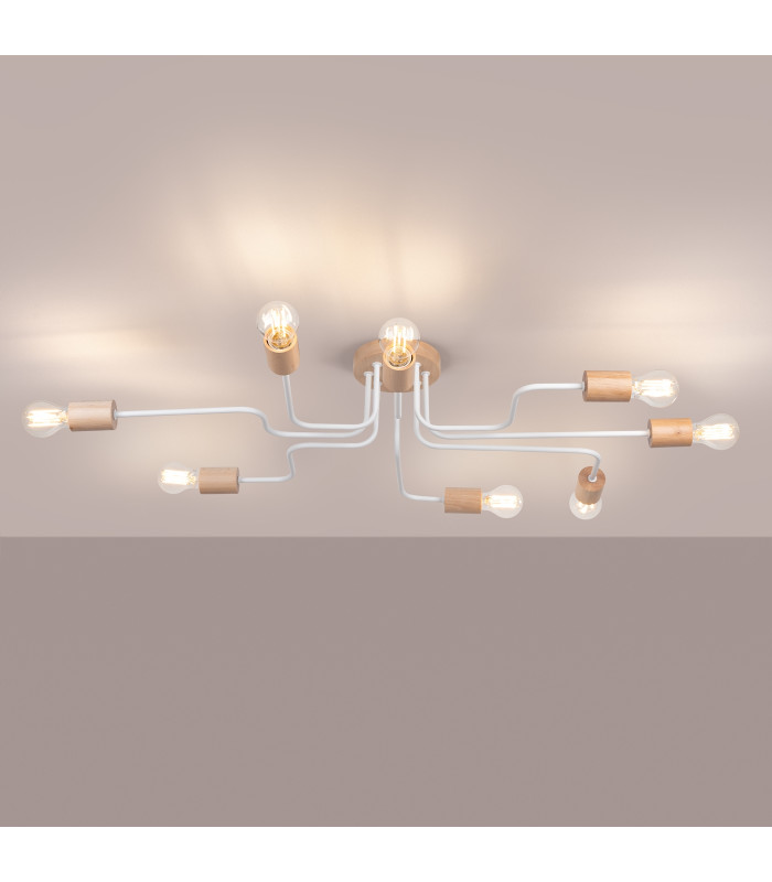 Timbo Loft Semi Flush Ceiling 8 Light White-3