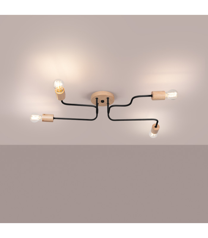Timbo Loft Semi Flush Ceiling 4 Light Black-3