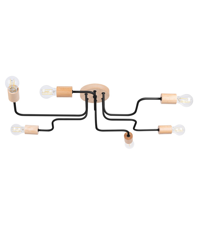 Timbo Loft Semi Flush Ceiling 6 Light Black-1