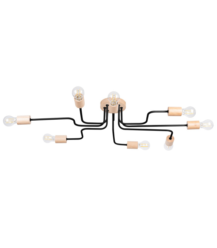 Timbo Loft Semi Flush Ceiling 8 Light Black-1