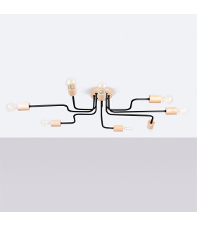 Timbo Loft Semi Flush Ceiling 8 Light Black-2