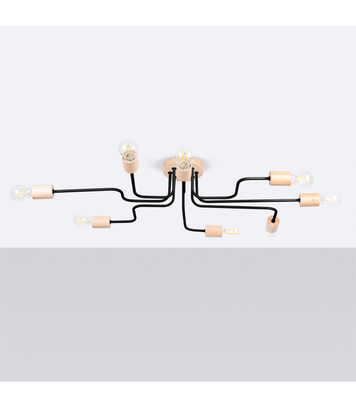 Timbo Loft Semi Flush Ceiling 8 Light Black-2