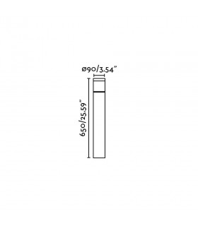 Outdoor LED 2 Dark Grey Bollard 10W 3000K IP65 - 2