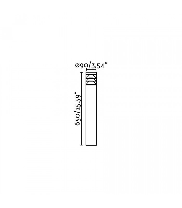 Outdoor LED 3 Dark Grey Bollard 10W 3000K IP65 - 2