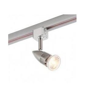 1 Light LED Track Head Light Only Satin Chrome Plate, Silver - 1