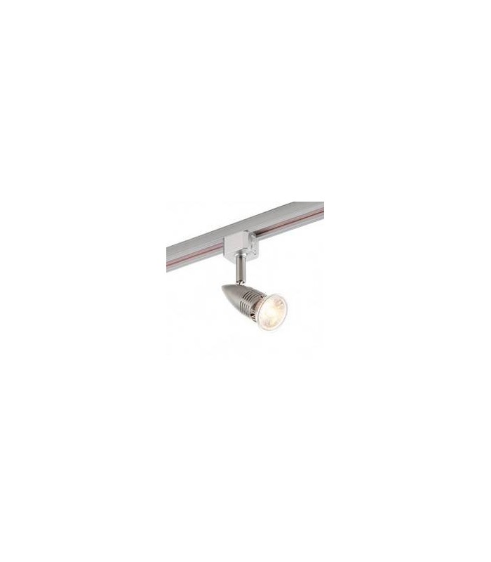 1 Light LED Track Head Light Only Satin Chrome Plate, Silver - 1