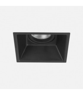 Square Recessed Downlight Fixed Matt Black, GU10 - 1