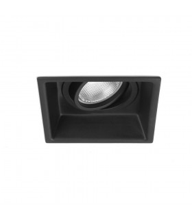 Square Recessed Downlight Adjustable Matt Black, GU10 - 1