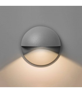 Outdoor LED Recessed Marker Wall Light Textured Grey IP65 - 1
