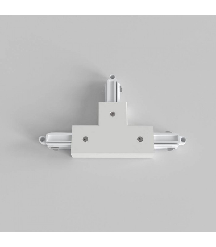 T Connector Right Nearside Earth Track Lighting Matt White - 1