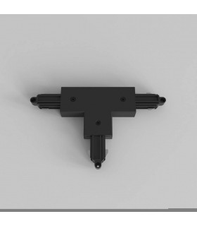 T Connector Left Nearside Earth Track Lighting Matt Black - 1