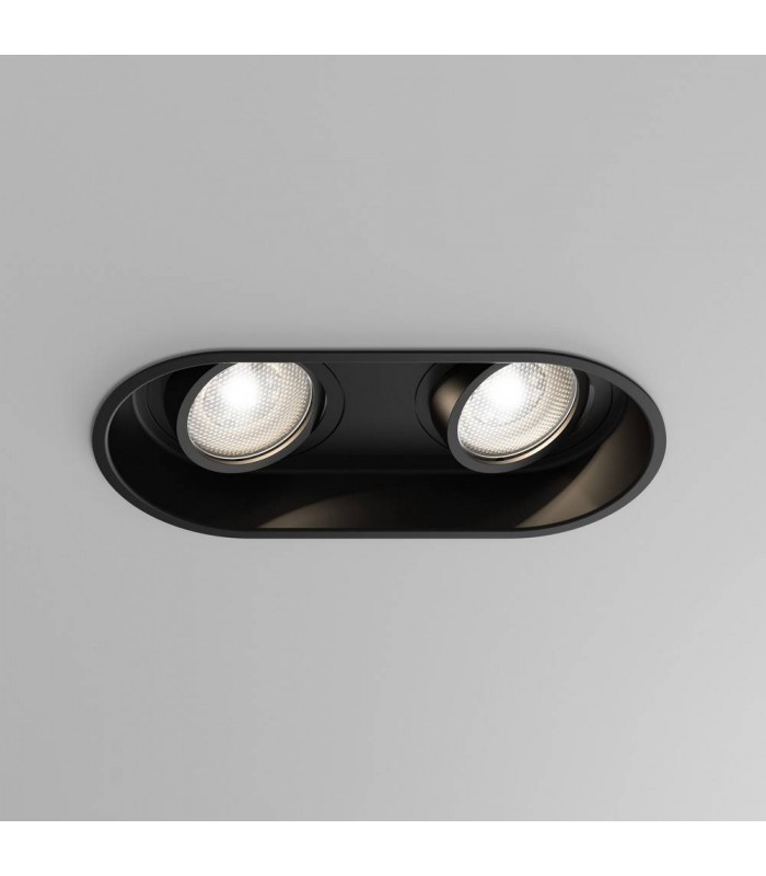 Recessed Twin Downlight Matt Black, GU10 - 1