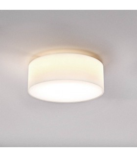 Cylindrical Ceiling Light White Fabric, E27 - 1