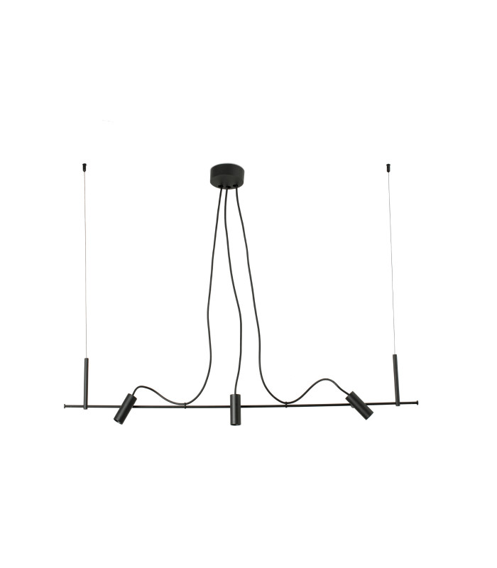 Clap Linear 3x6W Outdoor Pendant Ceiling Light Black IP65 3000K-1