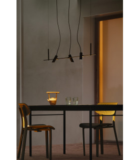 Clap Linear 3x6W Outdoor Pendant Ceiling Light Black IP65 3000K-2