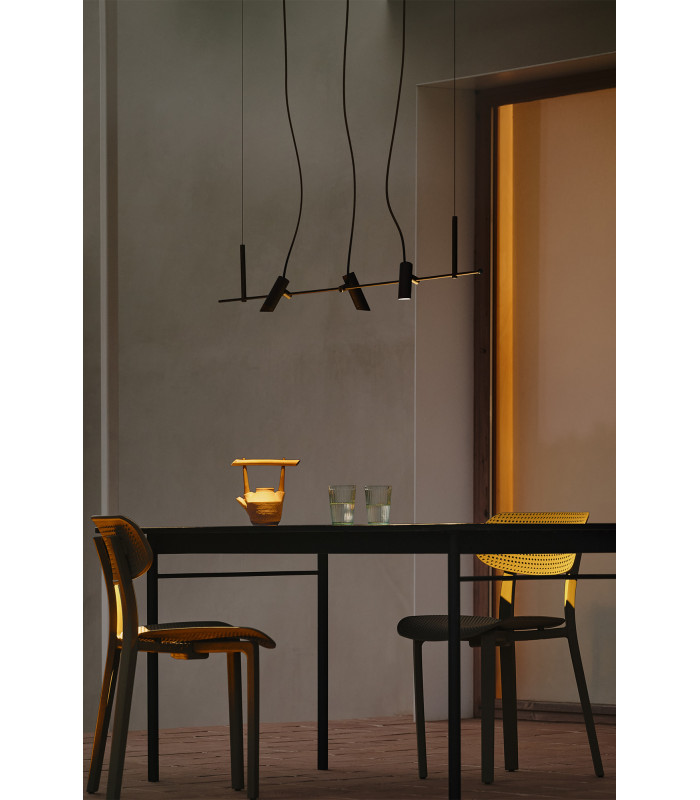 Clap Linear 3x6W Outdoor Pendant Ceiling Light Black IP65 3000K-2
