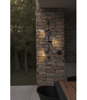 Clap Linear Wall 3x6W Outdoor Spotlight Black IP65 3000K-2
