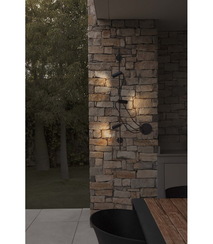 Clap Linear Wall 3x6W Outdoor Spotlight Black IP65 3000K-2