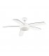 2 Light Ceiling Fan White, E27 - 1