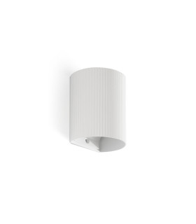 Sole Round Fluted Flush Wall Lamp White 1x GU10-1