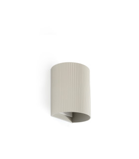 Sole Round Fluted Flush Wall Lamp Grey 1x GU10-1