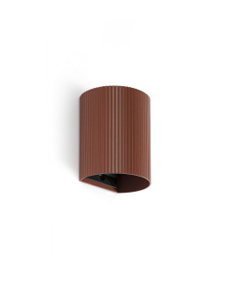 Sole Round Fluted Flush Wall Lamp Terracotta 1x GU10-1