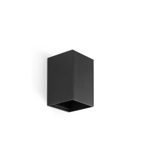 Lune Square Flush Wall Lamp Black 1x GU10-1