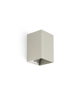 Lune Square Fluted Flush Wall Lamp Grey 1x GU10-1