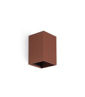 Lune Square Fluted Flush Wall Lamp Terracotta 1x GU10-1