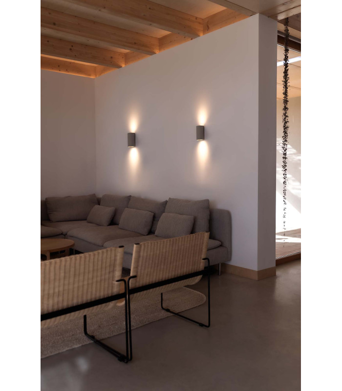 Sole Round Up & Down Wall Lamp Grey 2x GU10-2