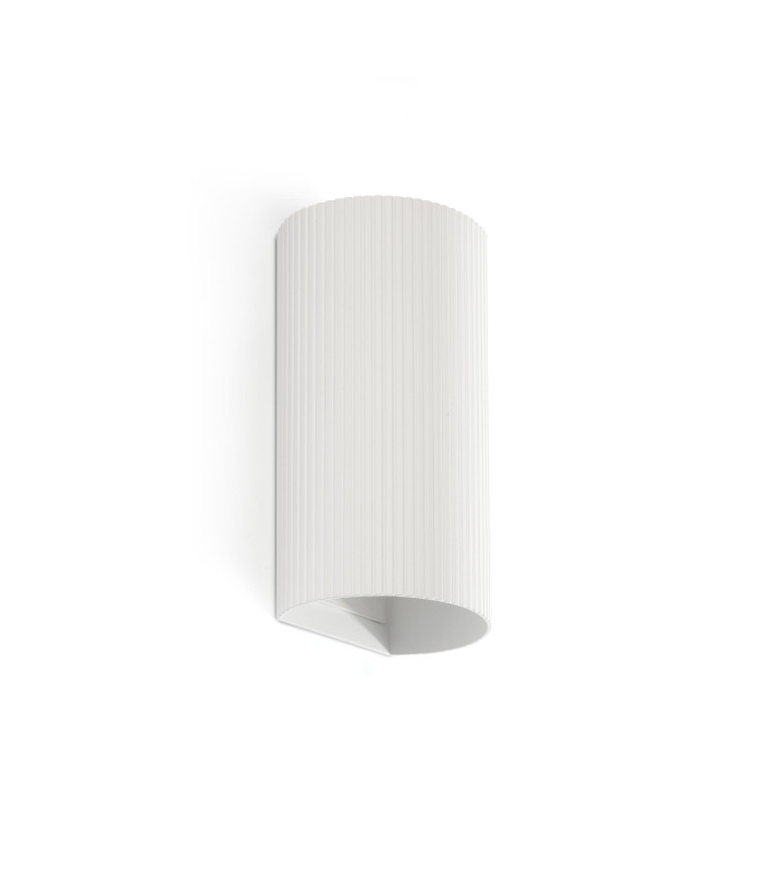 Sole Round Fluted Up & Down Wall Lamp White 2x GU10-1